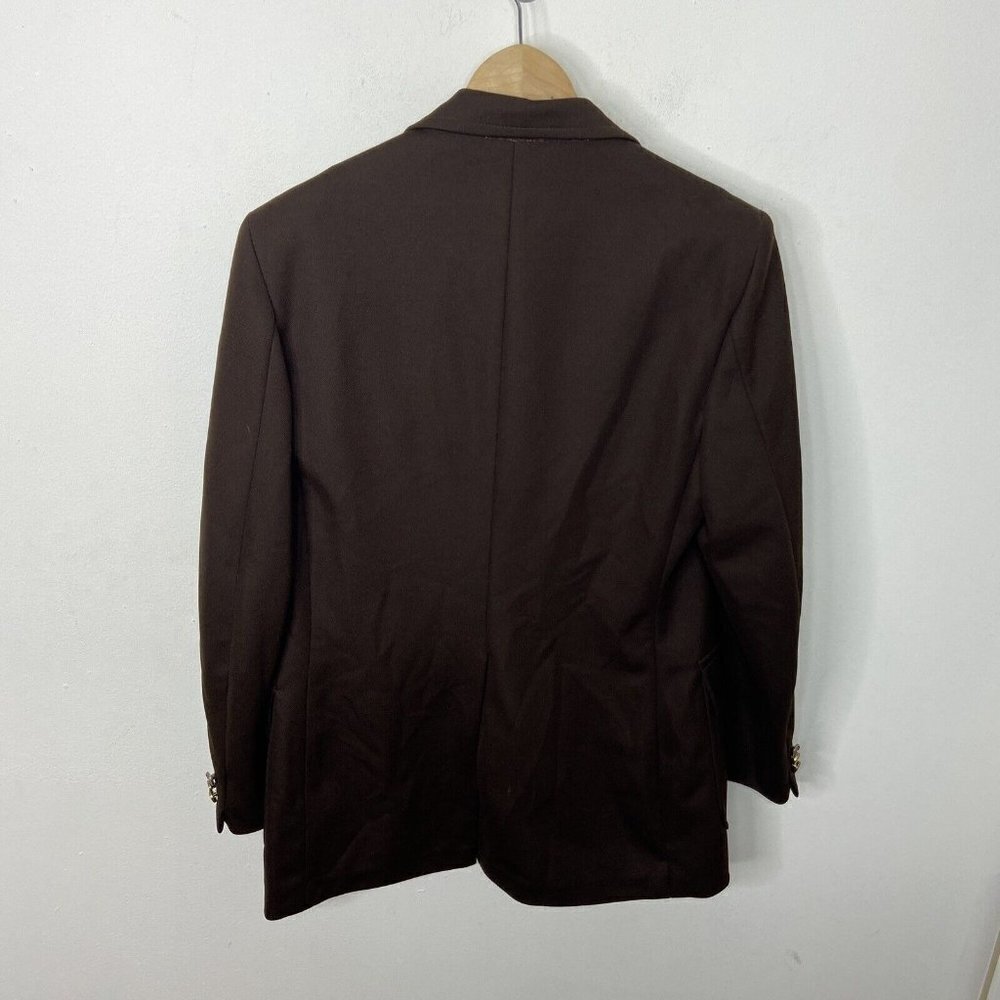 Vintage Sears 70s Disco Polyester Men 40 Brown Blazer Sports Coat Hipster - Picture 5 of 11